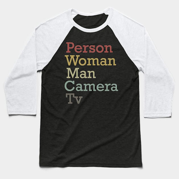 person woman man camera tv shirt, camera man gift shirt T-Shirt Baseball T-Shirt by MariaB